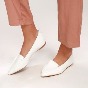 White size 39 Lulus Emmy pointed loafers!
